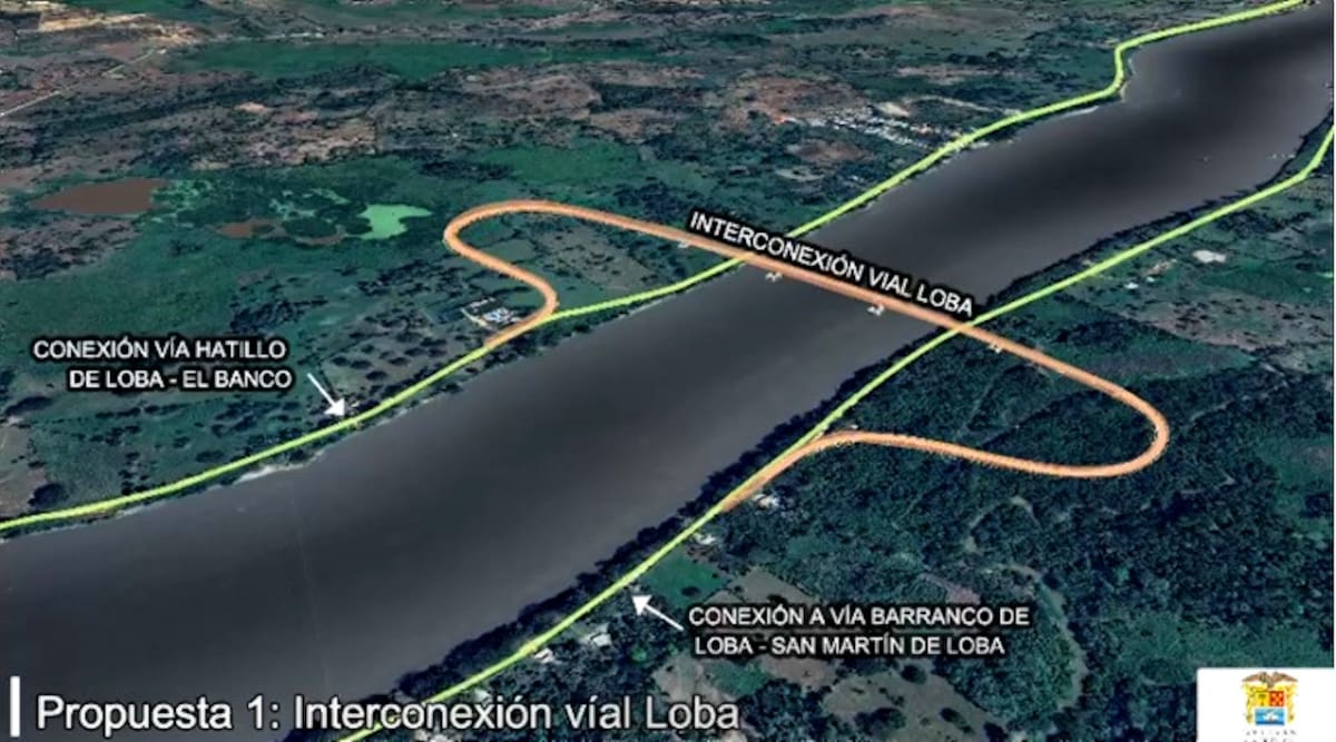 Render del puente Loba, uno de los proyectos para conectar el norte y el sur de Bolívar. //Cortesía Gobernación de Bolívar.