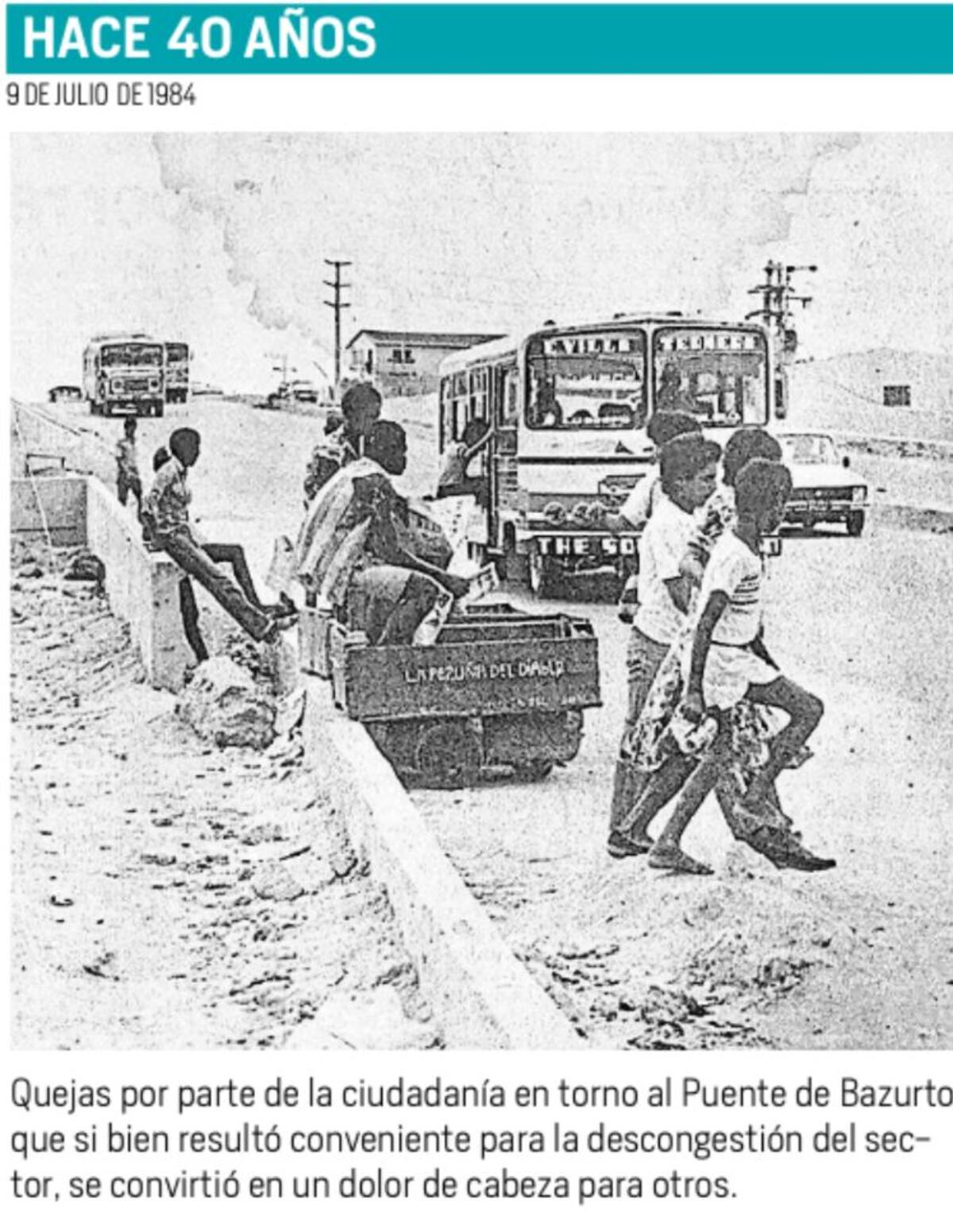 Puente de Bazurto en 1984. // foto: El Universal