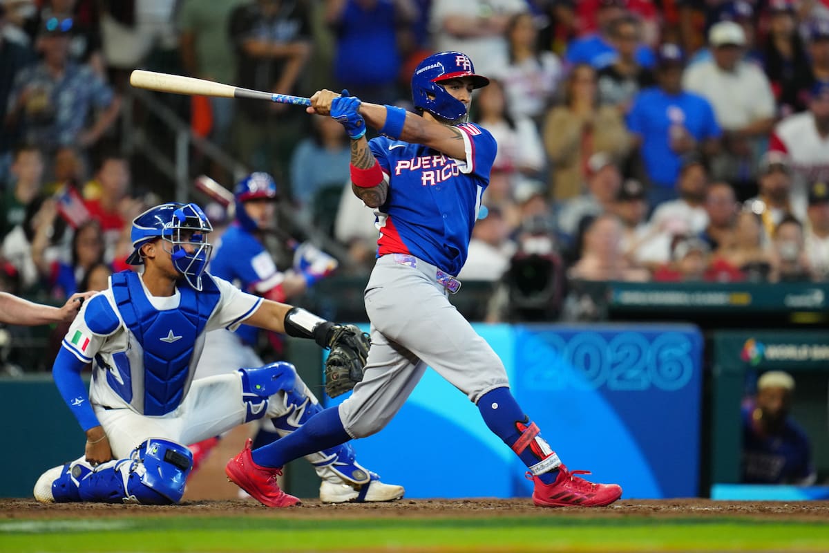 Puerto Rico se vio sorprendida por Italia en el Clásico Mundial de Béisbol 2026. //Foto, AP: Karen Warren