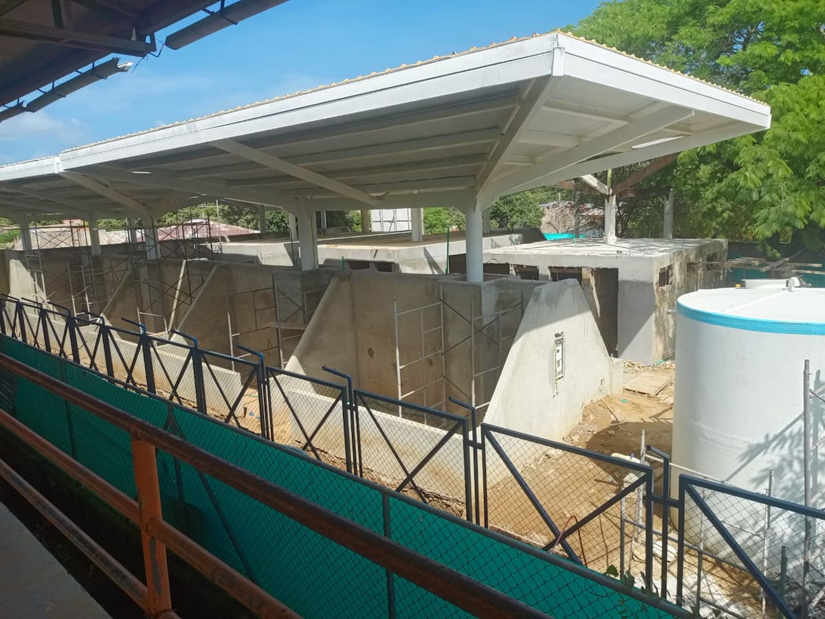 Las obras del Punto de Abastecimiento Solidario (PAS) en El Guamo lleva un avance del 50 %. // Foto: Cortesía - Prosperidad Social.