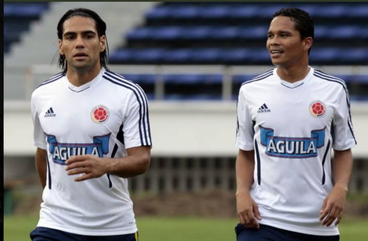 Radamel Falcao García y Carlos Bacca durante su presencia con la Selección Colombia de Mayores.//Cortesía.