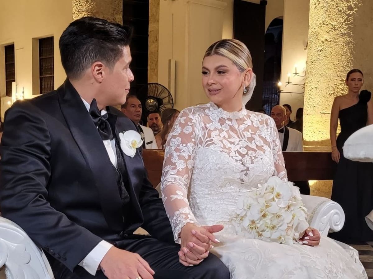 Rafa Pérez y Milagros Villamil se casaron por la iglesia en Cartagena de Indias. //Foto: Luis Eduardo Herrán - El Universal.