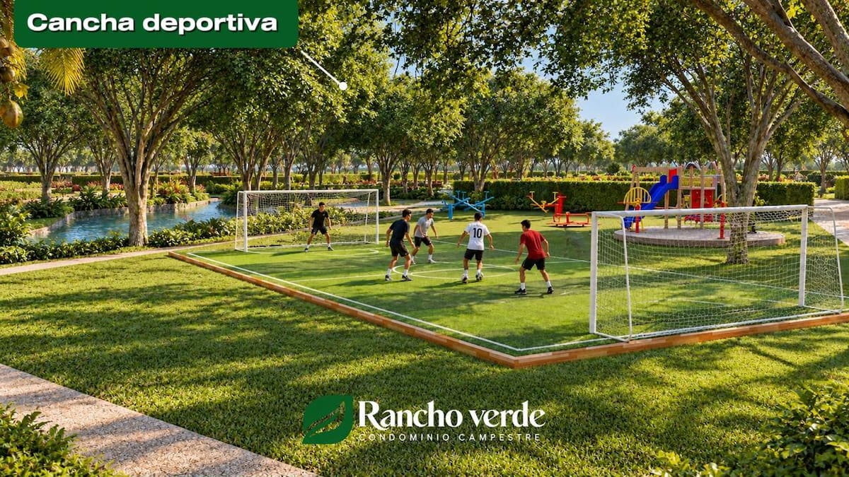 Cancha deportiva de Rancho Verde Condominio Campestre para el disfrute de todos en medio de la naturaleza.
