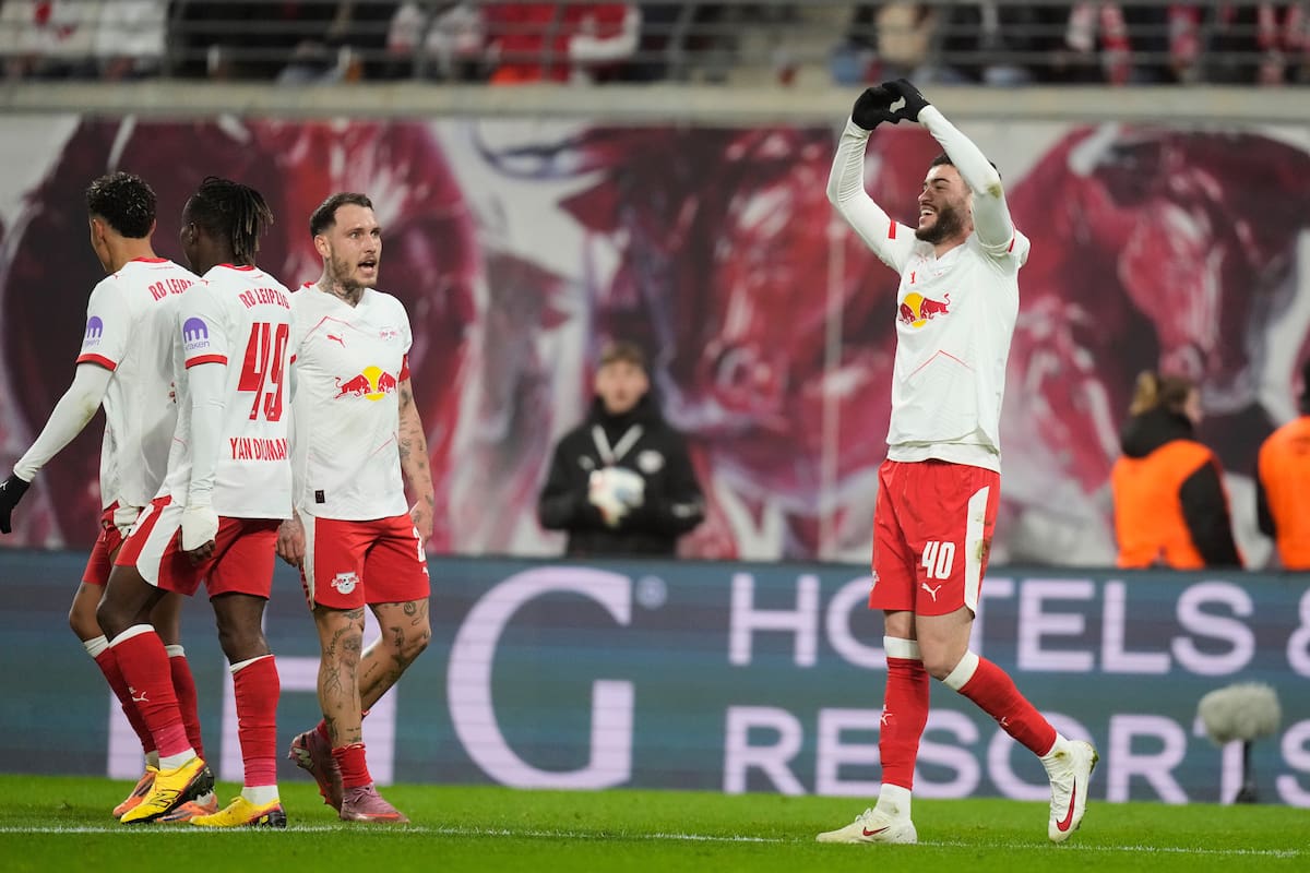 Rómulo había puesto en ventaja a RB Leipzig en su partido contra Bayern Múnich. //Foto, AP: Matthias Schrader