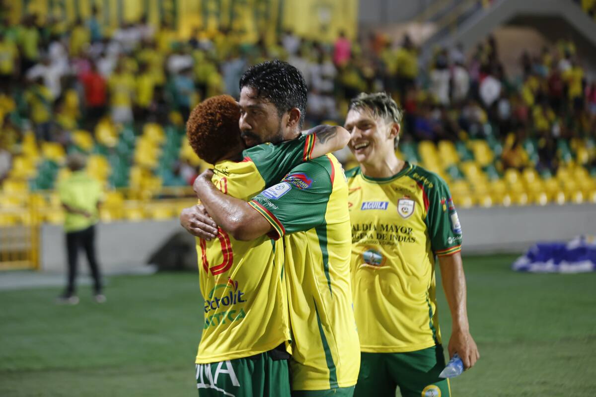 Real Cartagena celebra la primera anotación ante Barranquilla. //LUIS HERRÁN EL UNIVERSAL