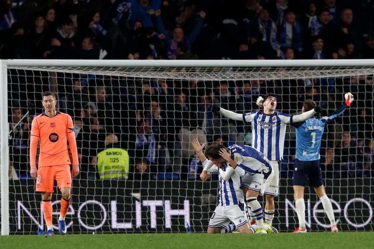 Real Sociedad logró un importante triunfo sobre Barcelona en LaLiga. //Foto, EFE: Juan Herrero