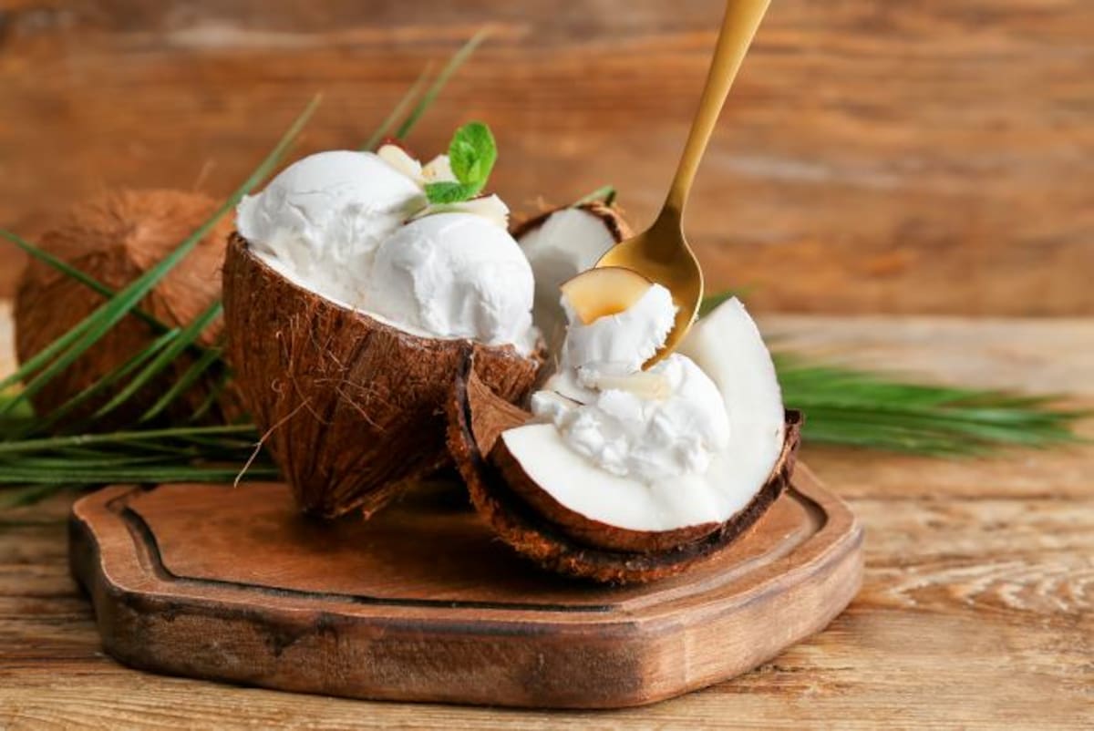 Helado elaborado con coco.
