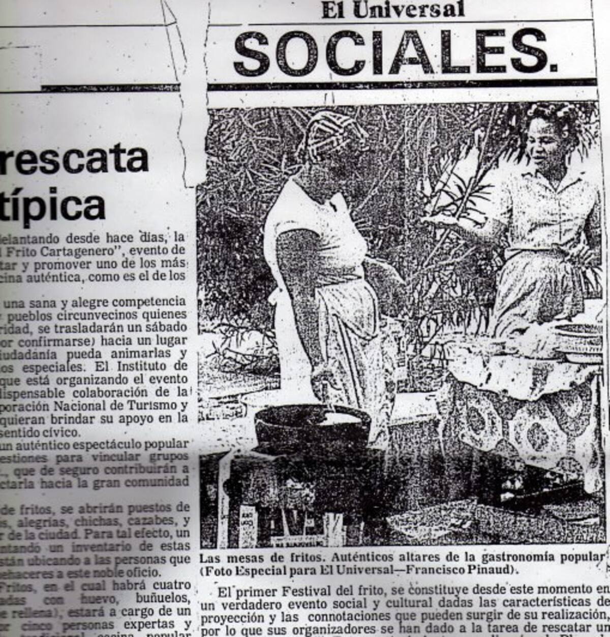 Recortes de prensa que registran el Primer Festival del Frito. FOTOS: FOTOTECA HISTÓRICA DE CARTAGENA