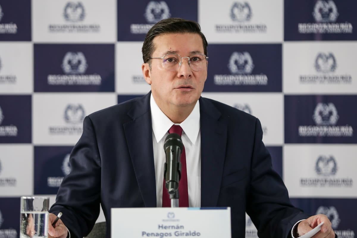 El registrador Hernán Penagos entregó un balance sobre el tráfico récord y el avance del conteo de votos. // Foto: Colprensa - Catalina Olaya.