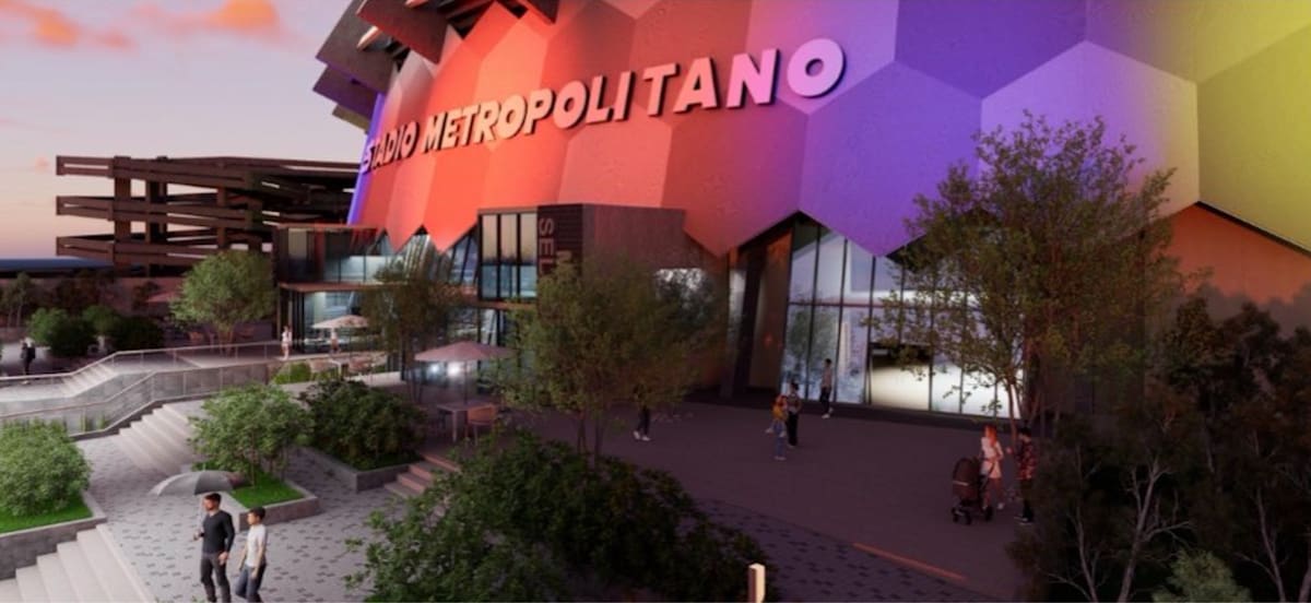 Así quedaría la fachada del Estadio Metropolitano Roberto Meléndez.//Cortesía.