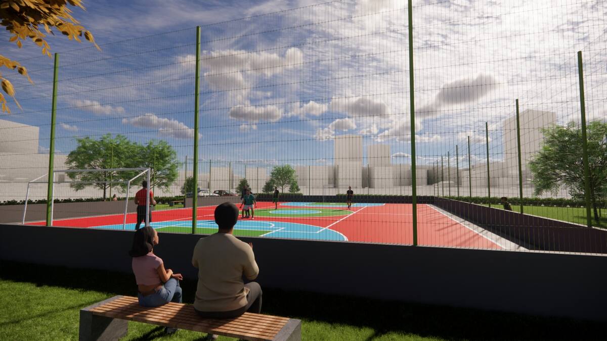 Render de la cancha de El Campestre. // Cortesía.