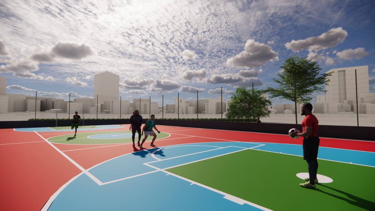 Render de la cancha de El Campestre. // Cortesía.