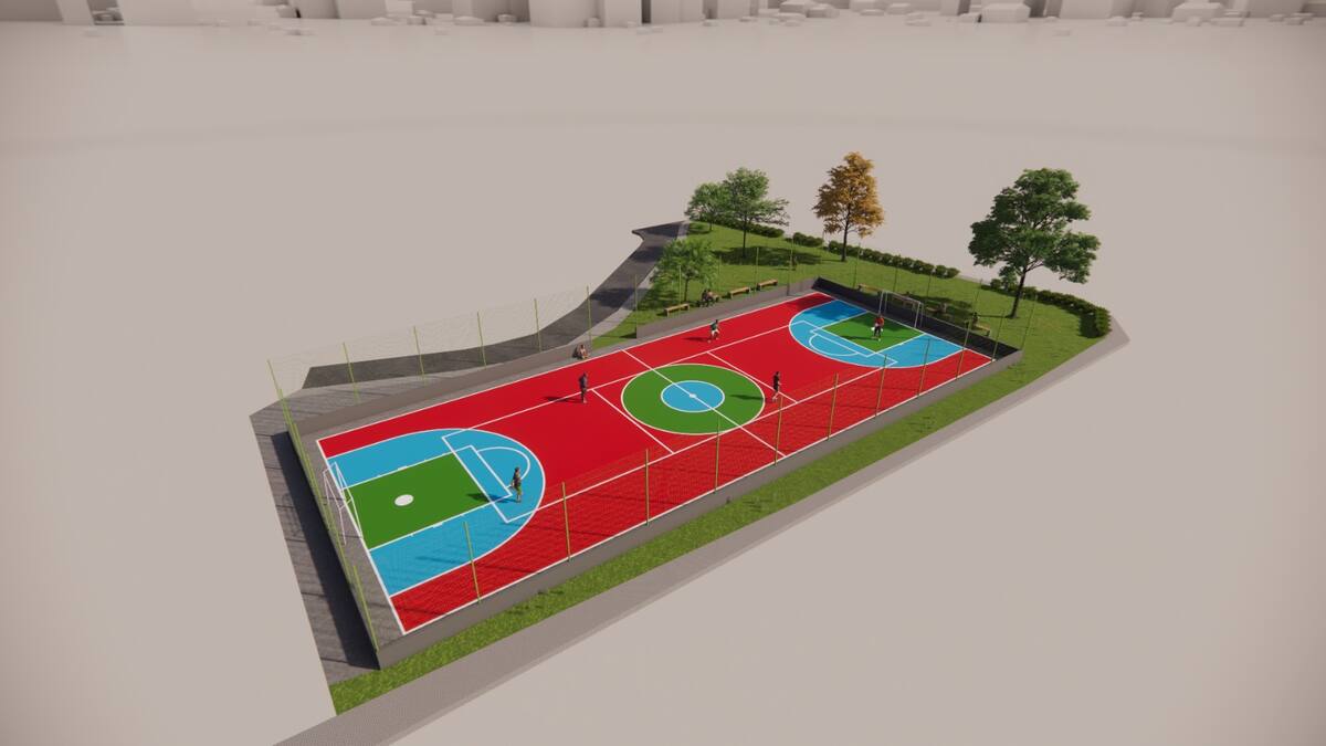 Render de la cancha de El Socorro. // Cortesía.