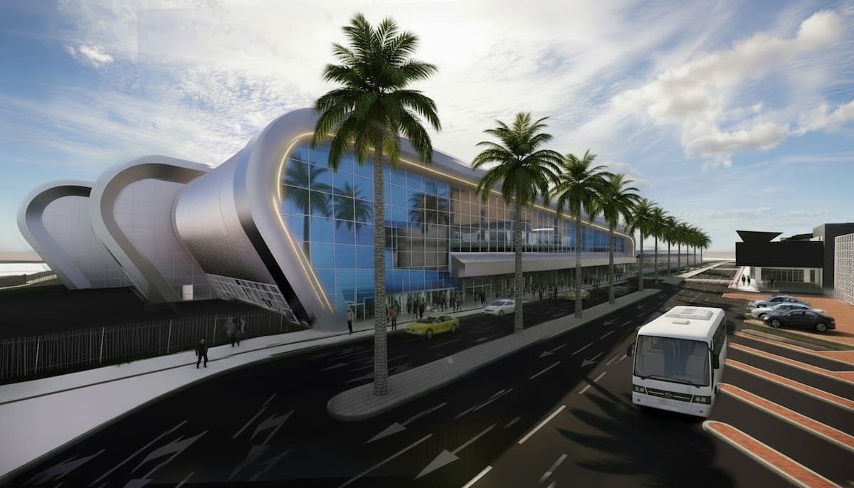 Render de la modernización y ampliación del Aeropuerto Internacional Rafael Núñez de Cartagena. // Cortesía Oinac