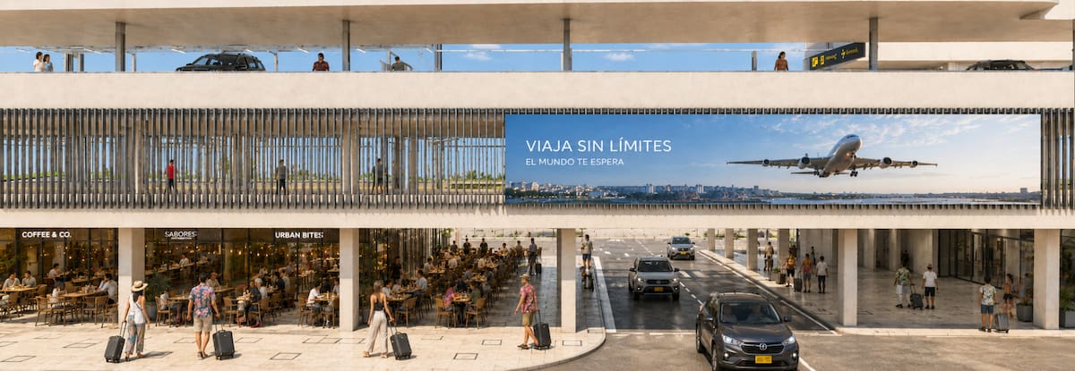 Render de la modernización y ampliación del Aeropuerto Internacional Rafael Núñez de Cartagena. // Cortesía Oinac