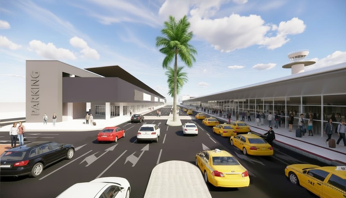Render de la modernización y ampliación del Aeropuerto Internacional Rafael Núñez de Cartagena. // Cortesía Oinac