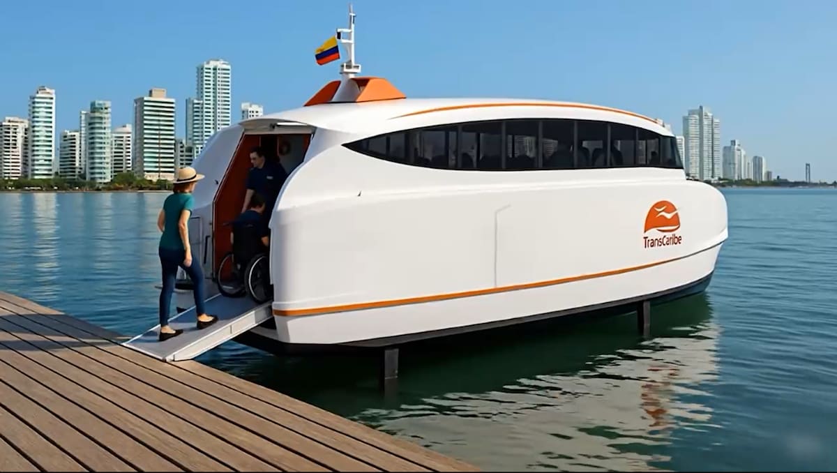 Render del proyecto de transporte público acuático. // Cortesía - Alcaldía de Cartagena