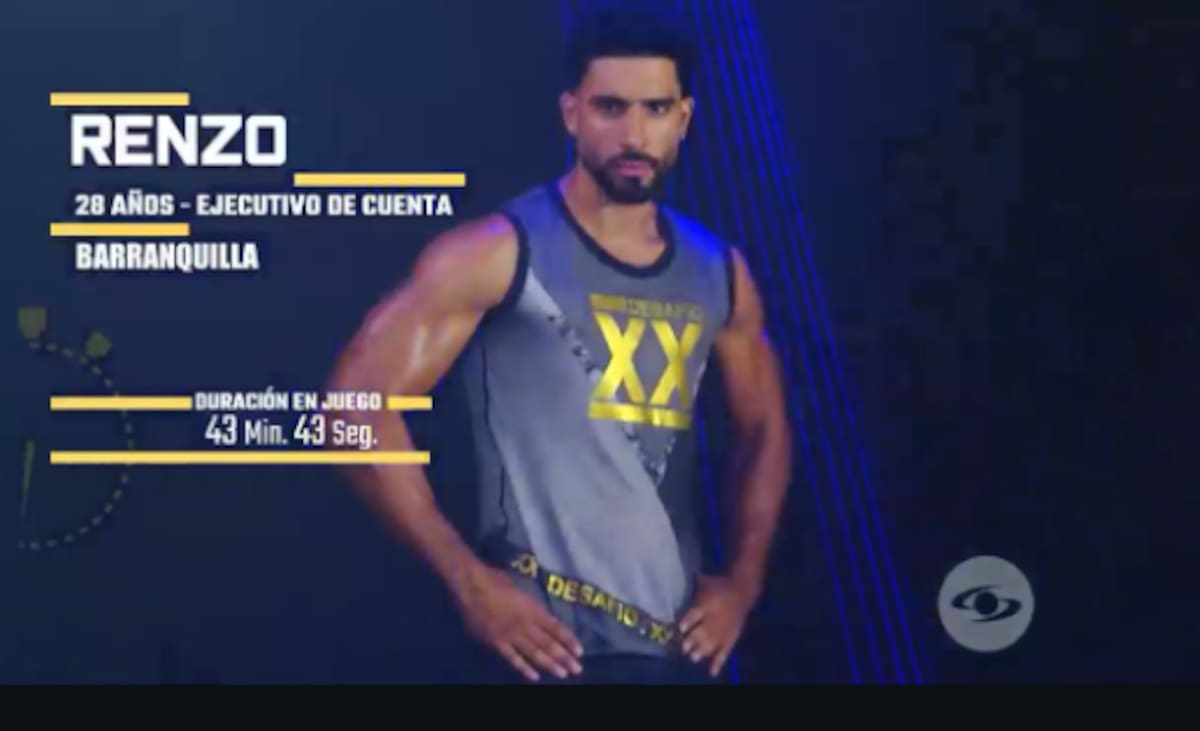 Renzo se popularizó por su participación en El Desafío de Caracol TV. //Foto: Caracol.