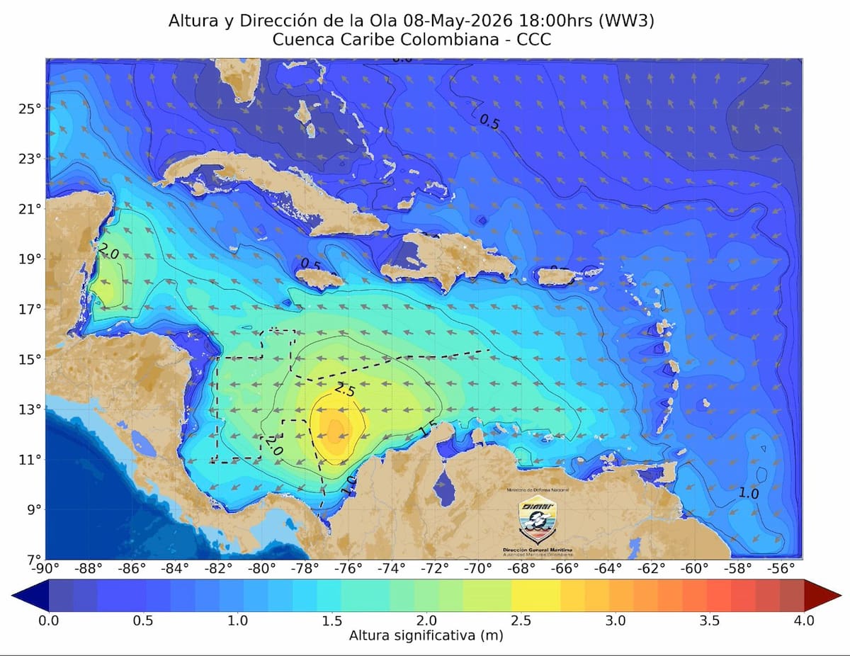 Reporte meteomarino del CIOH de la Dimar. // Foto: cortesía - Dimar