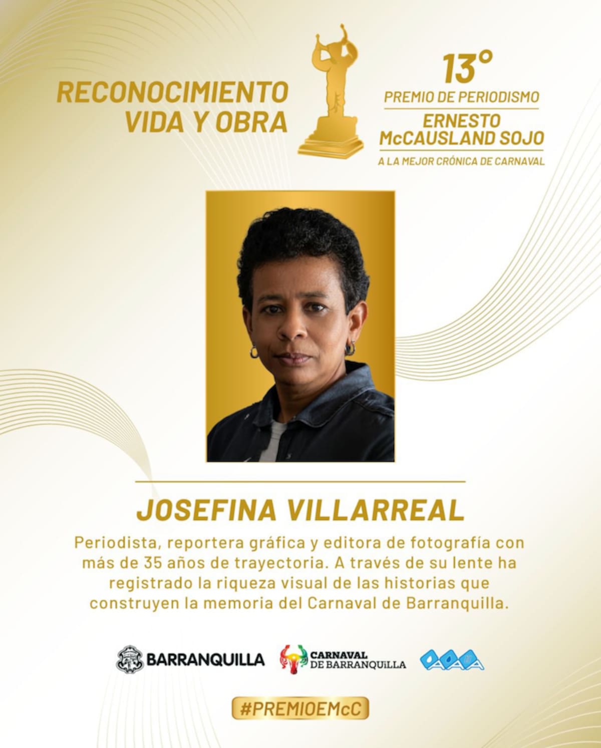 Este será el pergaamino que se le entregará a la reportera gráfica Josefina Villarreal.//Cortesía Carnaval de Barranquilla.