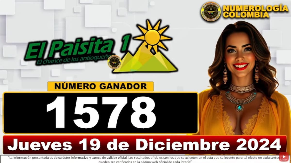 Resultado de El Paisita Día del 19 de diciembre de 2024.