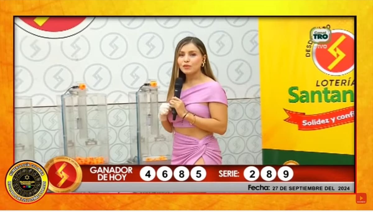 Resultado de la Lotería de Santander del 27 de septiembre del 2024 // Foto de internet