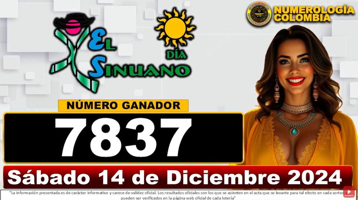 Resultado del Sinuano Día del 14 de diciembre de 2024.