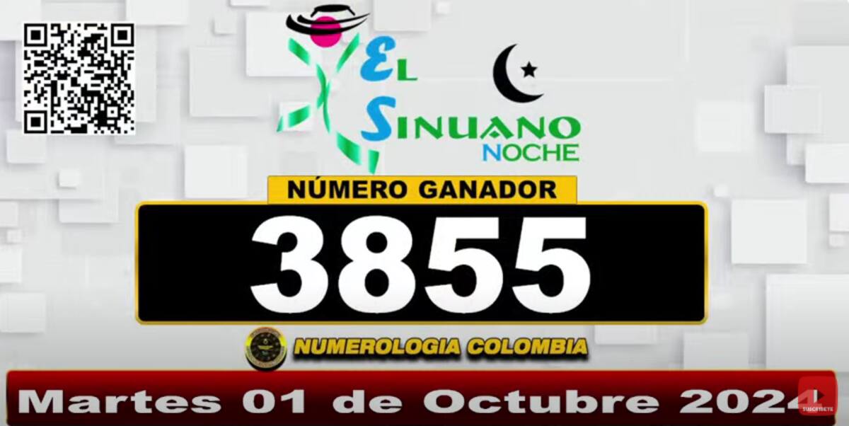 Resultado de Sinuano Noche 01 de octubre. // Captura.