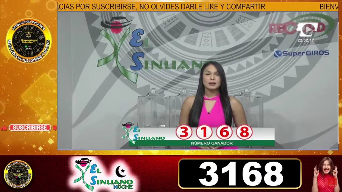 Resultado del chance El Sinuano Noche del viernes 13 de septiembre del 2024. // Foto de internet.
