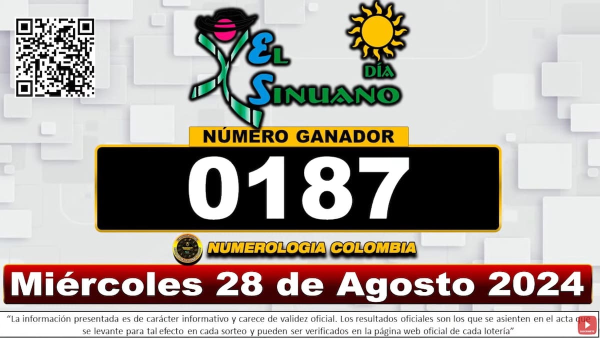 Resultado del Sinuano Día del 28 de agosto.