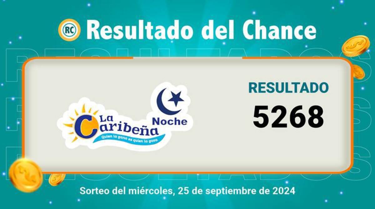 Resultado del sorte del chance La Caribeña Noche del 25 de septiembre del 2024. // Foto de internet