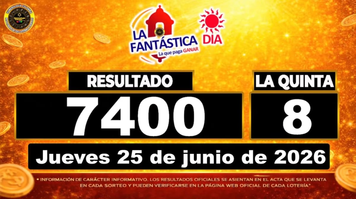 Resultado del sorteo chance La Fantástica Día del 25 de junio de 2026. // Foto: captura de pantalla de Youtube @NumerologíaColombia