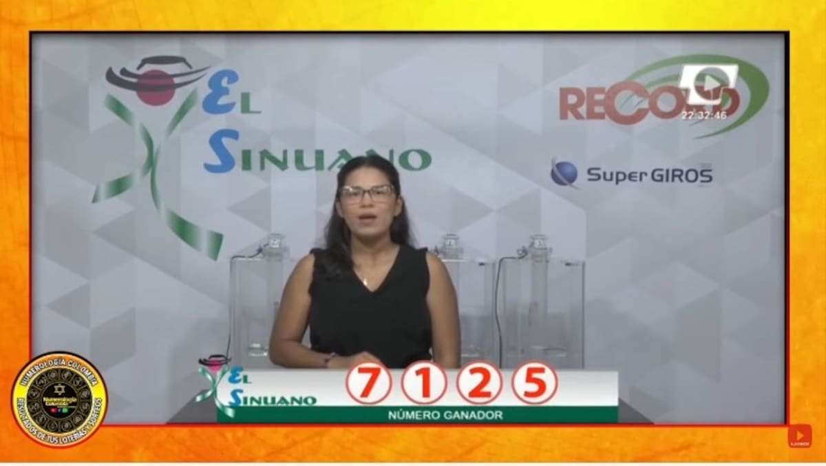 Resultado del sorteo de El Sinuano Noche del 27 de septiembre del 2024. // Foto de internet.