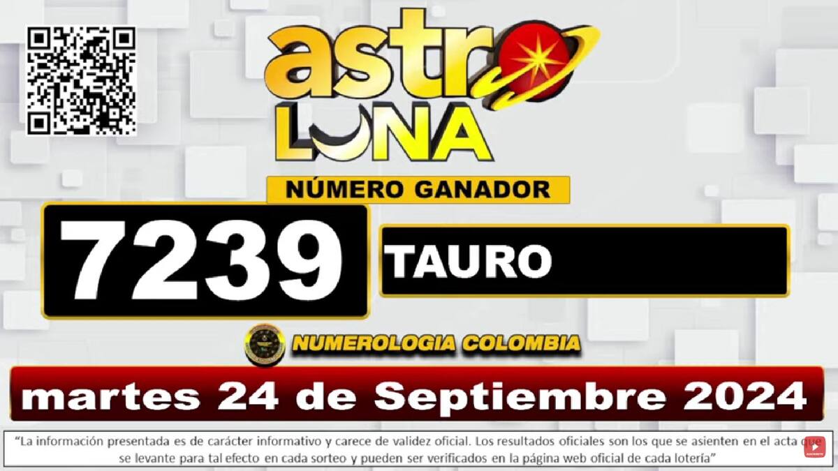Resultado del sorteo de Super Astro Luna del 24 de septiembre