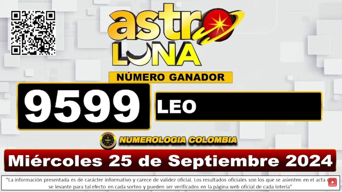Resultado del sorteo de Super Astro Luna del 25 de septiembre del 2024.