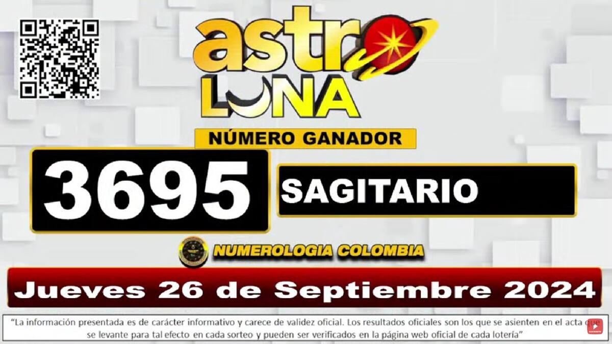 Resultado del sorteo de Super Astro Luna del 26 de septiembre del 2024. // Foto de internet