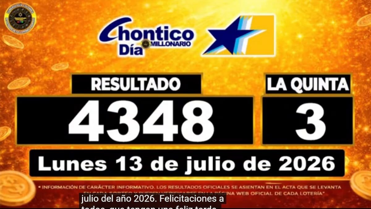 Resultado del sorteo del chance Chontico Día del 13 de julio de 2026. // Foto: captura de pantalla de Youtube @NumerologíaColombia