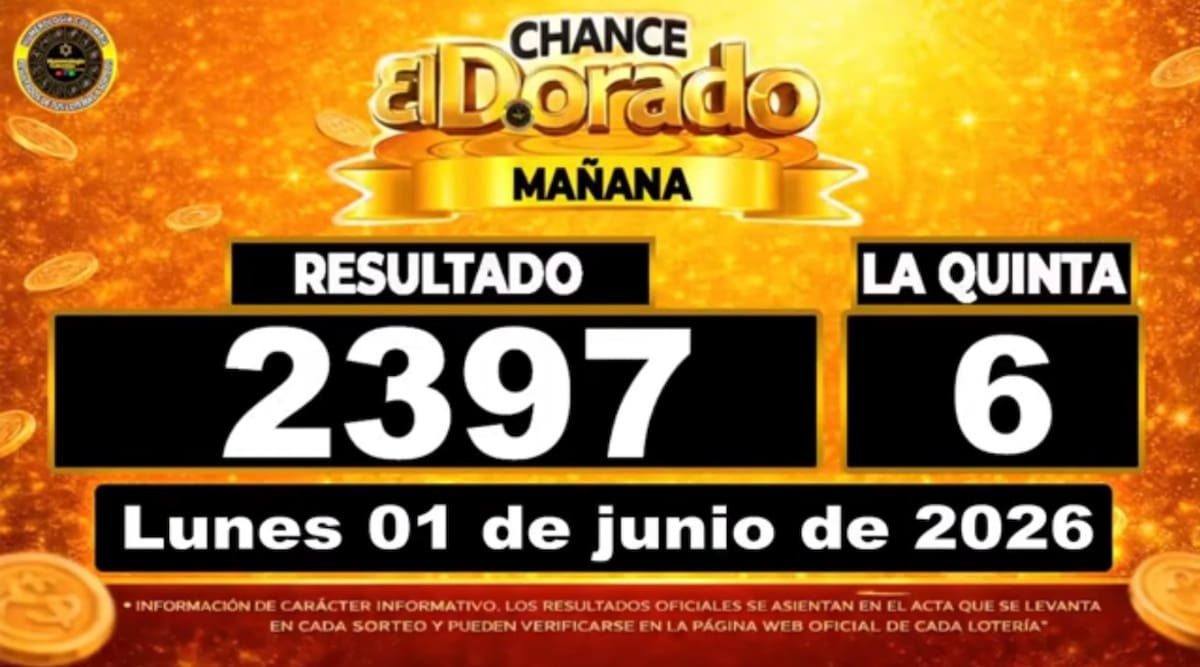 Resultado del sorteo del chance El Dorado Mañana del 1 de junio de 2026. // Foto: captura de pantalla de Youtube @NumerologíaColombia