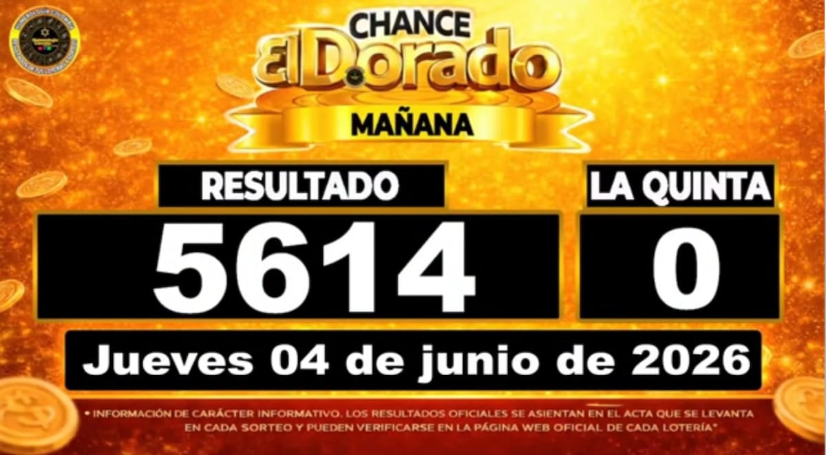 Resultado del sorteo del chance El Dorado Mañana del 4 de junio de 2026. // Foto: captura de pantalla de Youtube @NumerologíaColombia
