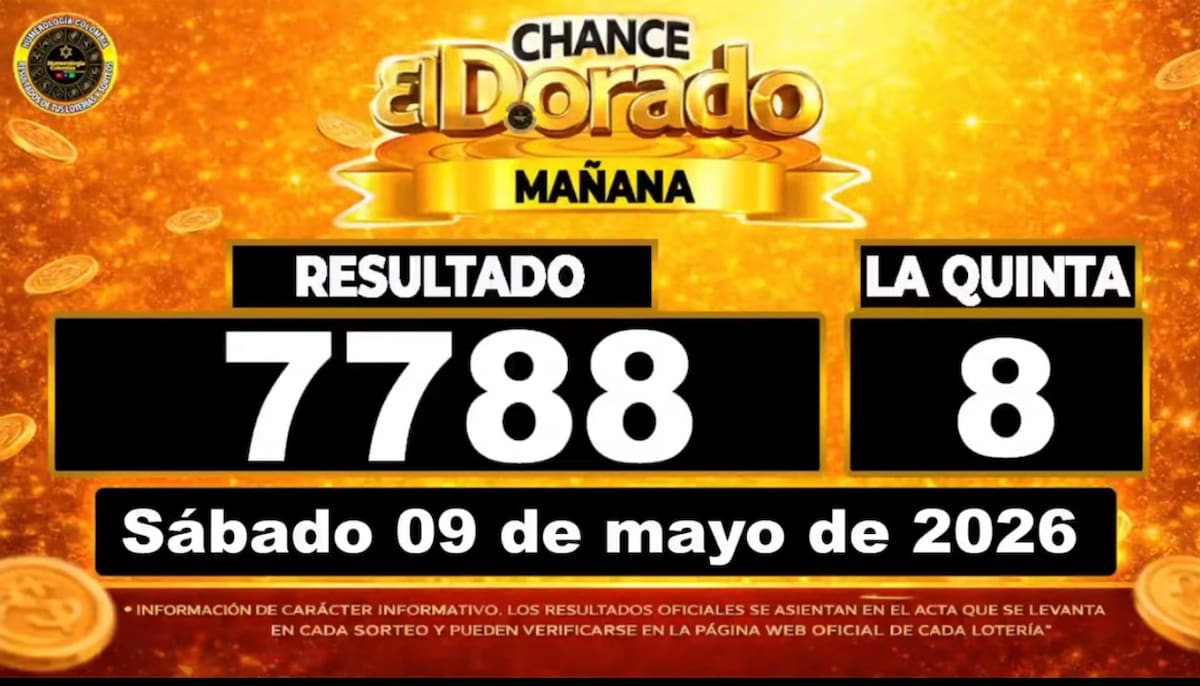 Resultado del sorteo del chance El Dorado Mañana del 9 de mayo de 2026. // Foto: captura de pantalla de Youtube: @Numerología Colombia