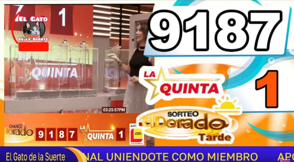Resultado del sorteo del chance El Dorado Tarde del 8 de mayo del 2025. // Foto: captura de video