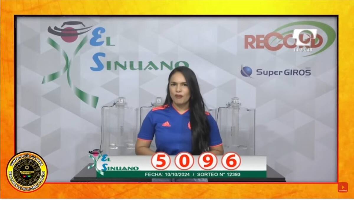 Resultado del sorteo del chance El Sinuano Día del 10 de octubre del 2024. // Foto de internet