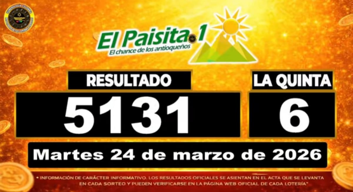 Resultado del sorteo del chance El Sinuano Día del 24 de marzo de 2026. // Foto: captura de pantalla