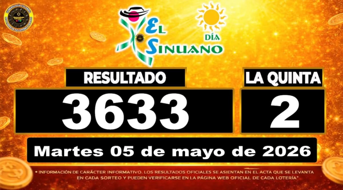 Resultado del sorteo del chance El Sinuano Día del 5 de mayo de 2026. // Foto: captura de pantalla con fines informativos de Yotube: @NumerologíaColombia