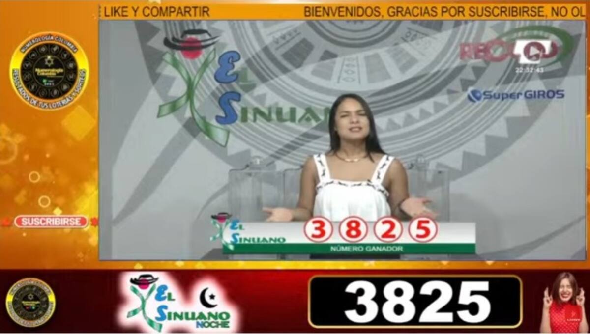 Resultado del sorteo del chance el Sinuano Noche del jueves 12 de septiembre del 2024. // Foto de internet.
