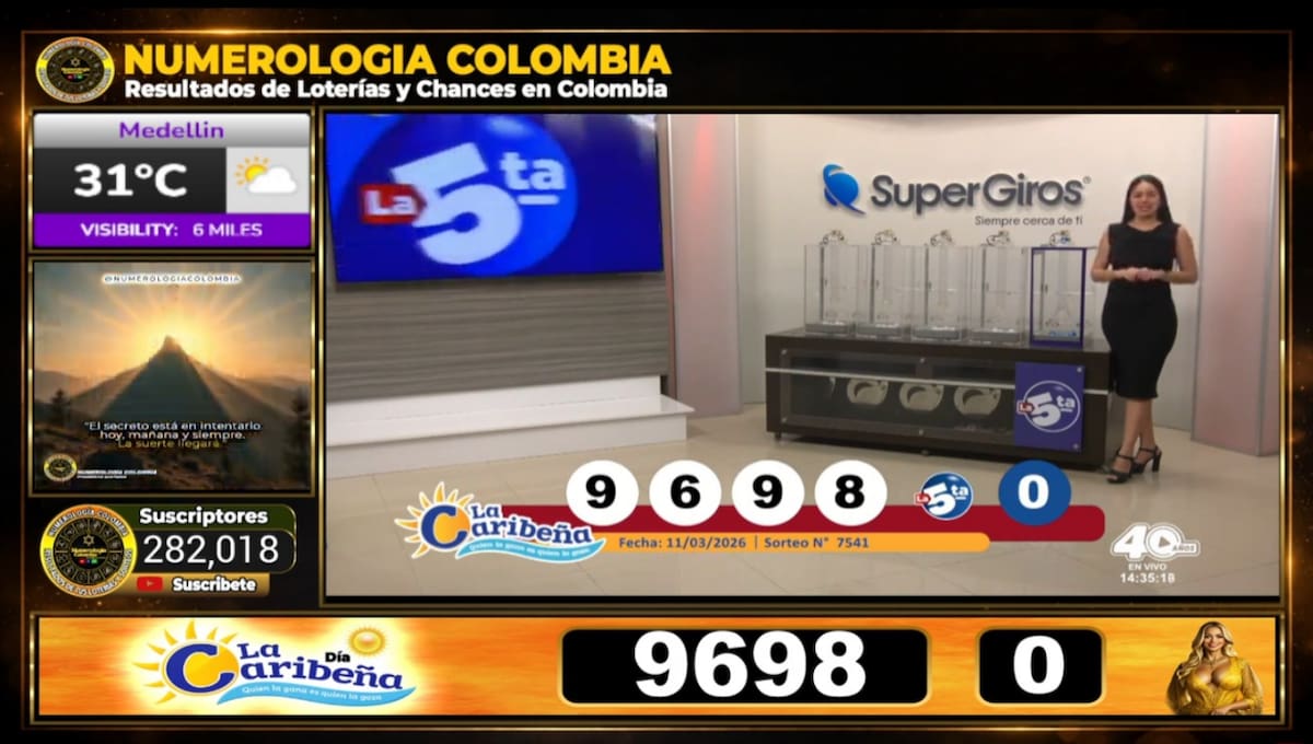 Resultado del sorteo del chance La Caribeña Día del 11 de marzo de 2026. // Foto: captura de pantalla