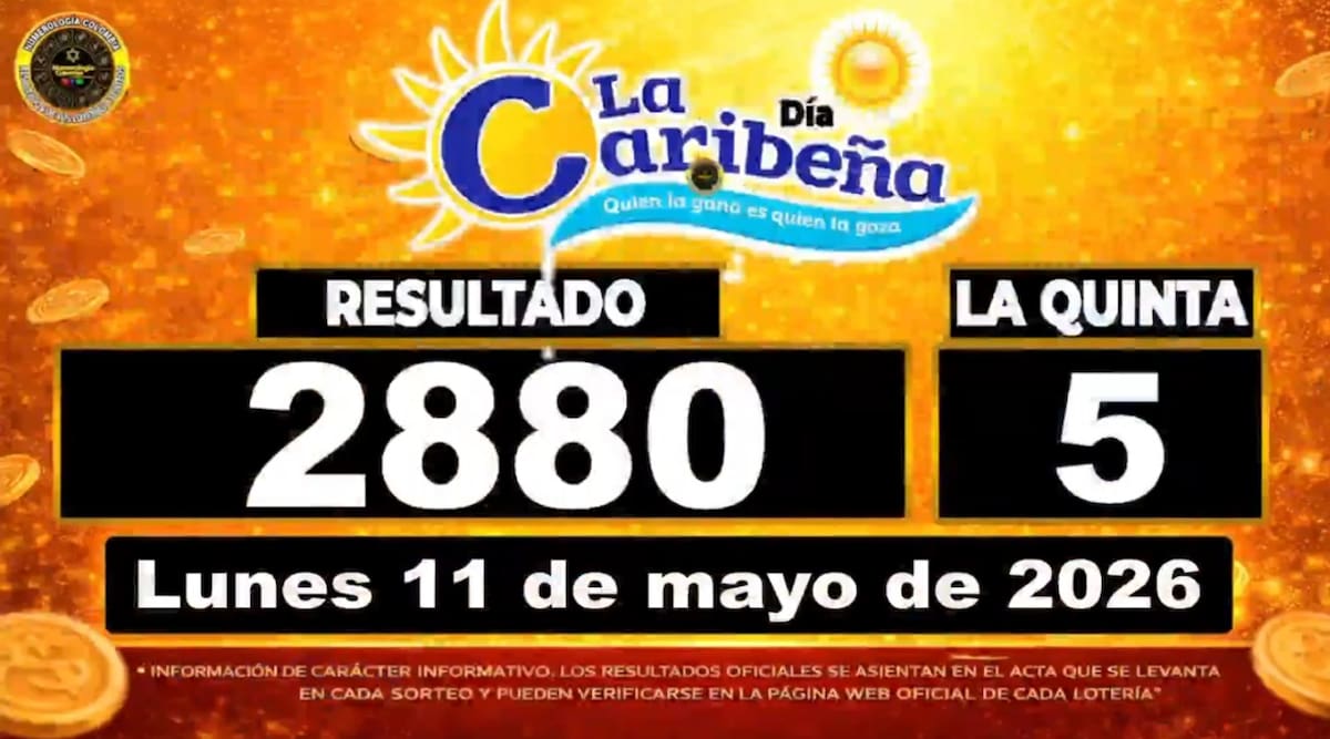 Resultado del sorteo del chance La Caribeña Día del 11 de mayo de 2026. // Foto: captura de pantalla con fines informativos de Youtube: @NumerologíaColombia
