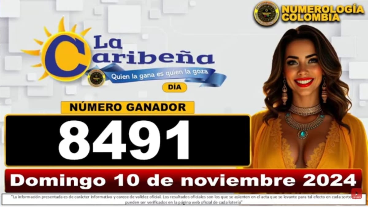 Resultado del sorteo del chance La Caribeña Día del 11 de noviembre del 2024. // Foto de internet