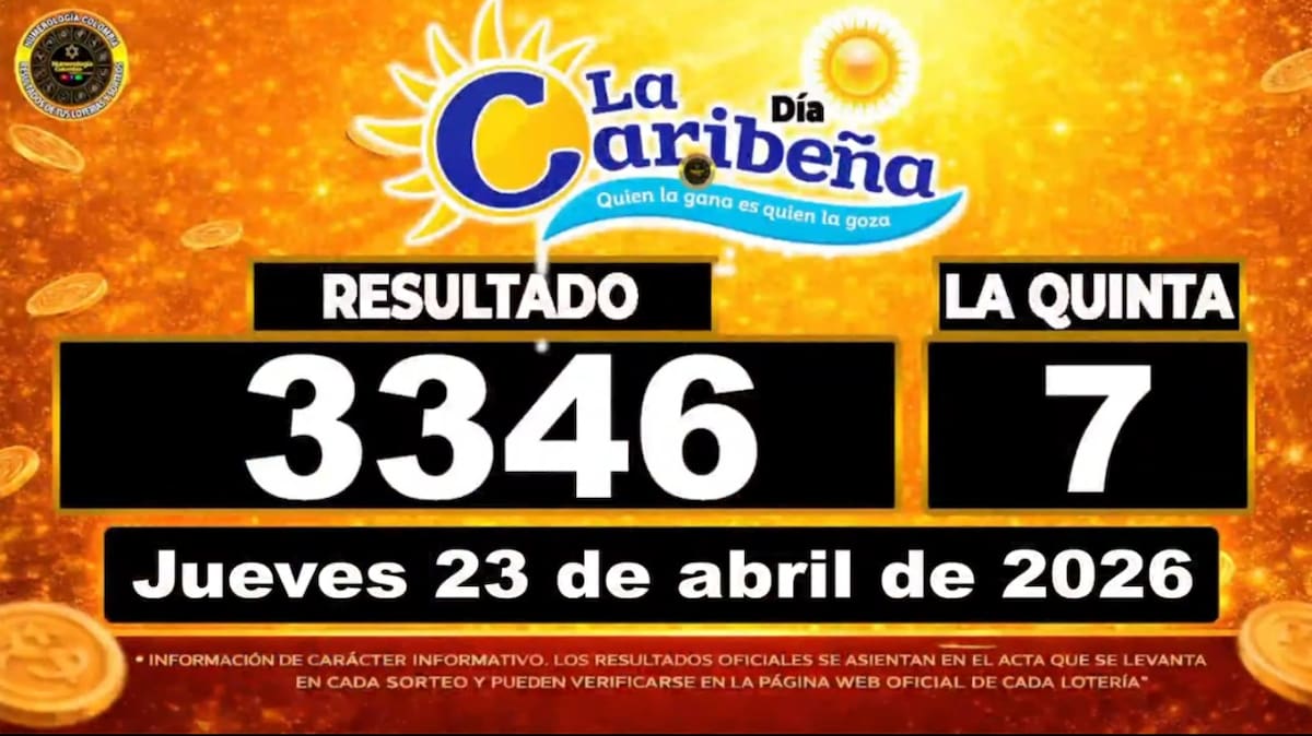 Resultado del sorteo del chance La Caribeña Día del 23 de abril de 2026. // Foto: captura de pantalla