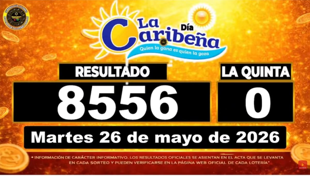 Resultado del sorteo del chance La Caribeña Día del 26 de mayo de 2026. // Foto: captura de pantallade Youtube @Numerología Colombia